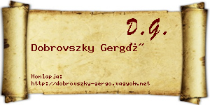 Dobrovszky Gergő névjegykártya