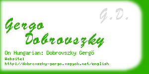 gergo dobrovszky business card